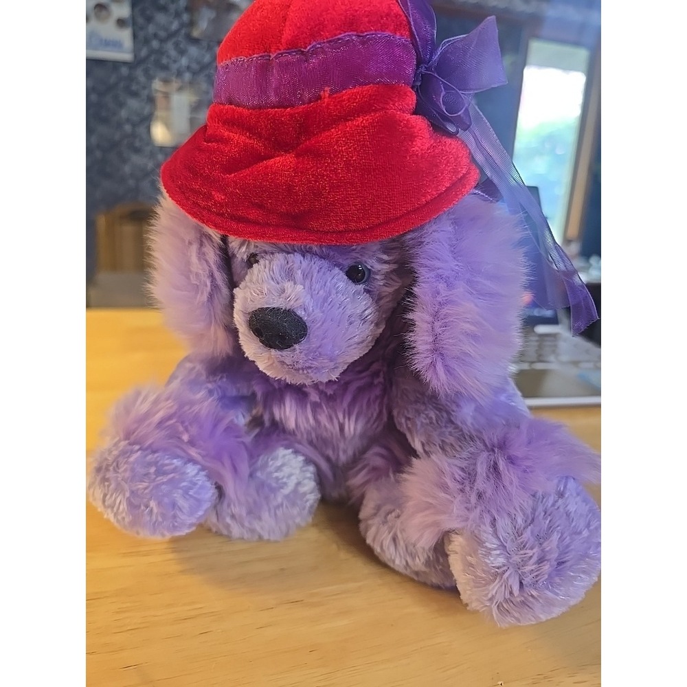 Red Hat Ladies Society: Plush Purple Poodle in Red Hat